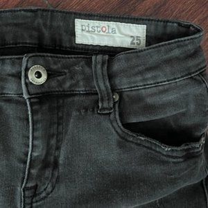 Pistola distressed black denim